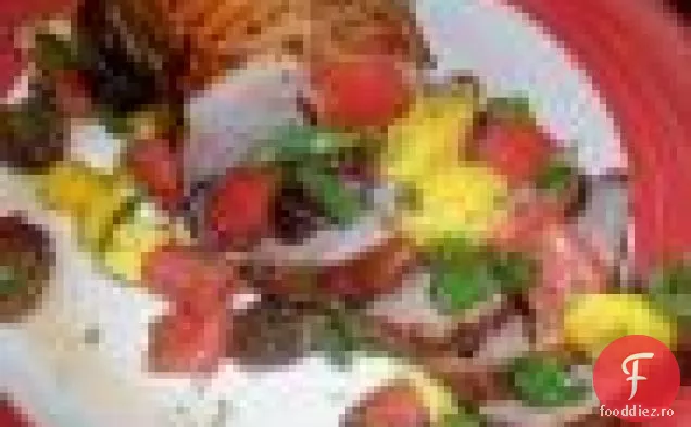 Salată de pepene verde și brânză de capră