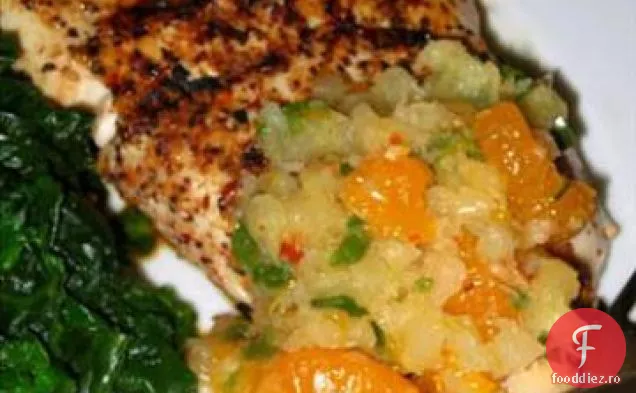 Piept De Pui La Grătar Cu Salsa Mandarină Portocalie