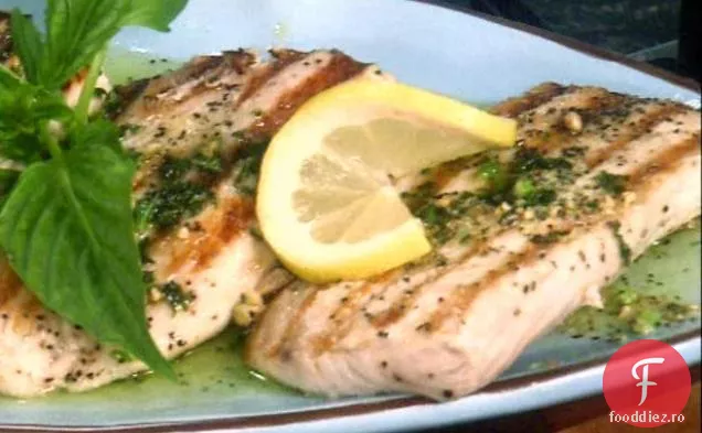 Mahi mahi ars cu unt de busuioc picant