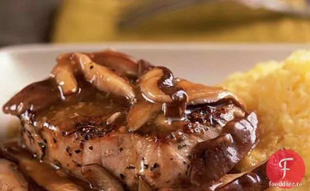Carne de porc cu ciuperci salbatice saut