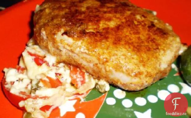 Parmezan carne de porc dezosată cu ardei iute și ceapă