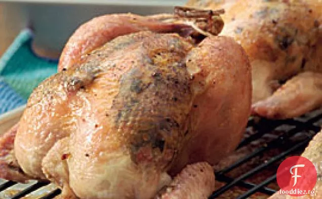 Găini de vânat Cornish cu parfum de trufe cu Prosciutto și ciuperci sălbatice
