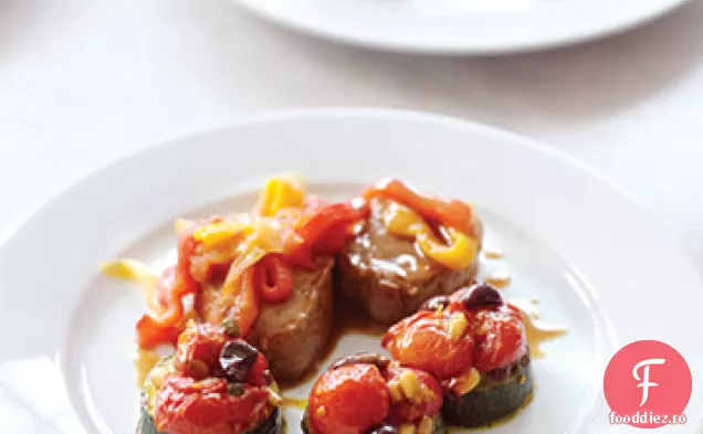 Medalioane de filet de porc cu Piperadă