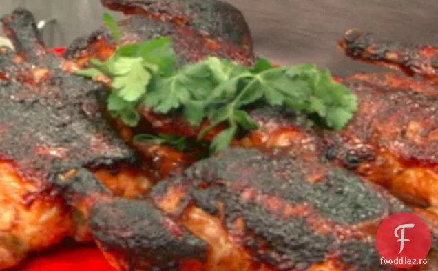 Garam Masala a frecat găina Cornish cu glazură de arțar-Tamarind