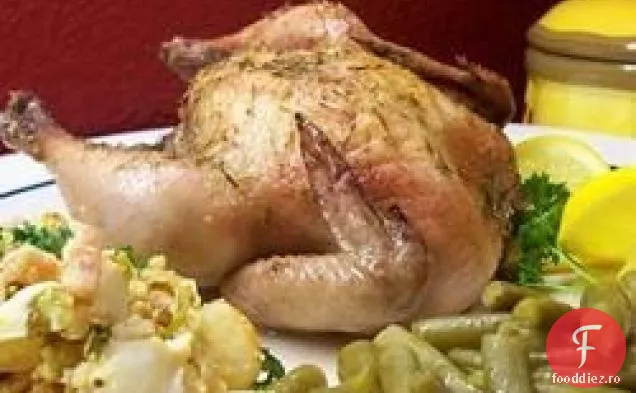 Găini Cornish Prăjite Cu Praz De Lămâie
