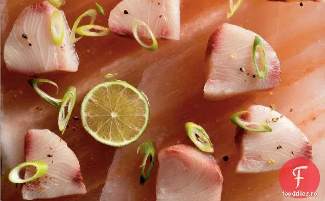 Pește Proaspăt! Sare și piper semi-vindecat Hamachi sashimi