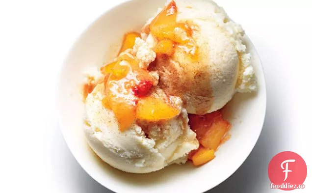 Ghimbir-vanilie Fro Yo cu compot de piersici