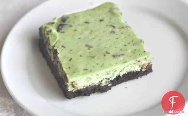 Batoane De Cheesecake Cu Bucăți De Ciocolată Cu Mentă