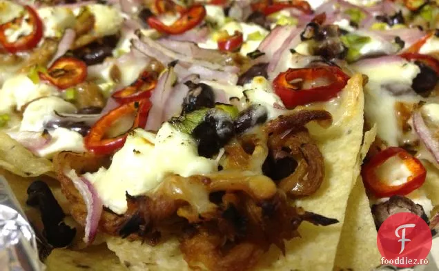 Nachos de porc tras la grătar