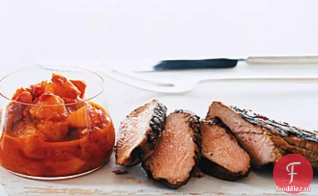 Carne de porc la grătar cu gust de piersici Curry