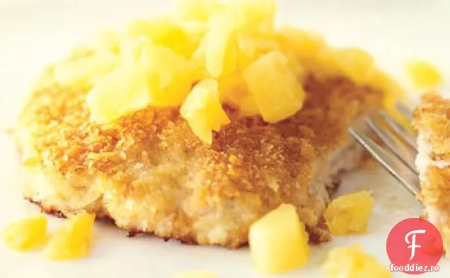 Cotlete de porc Panko cu ananas și Salsa de ghimbir