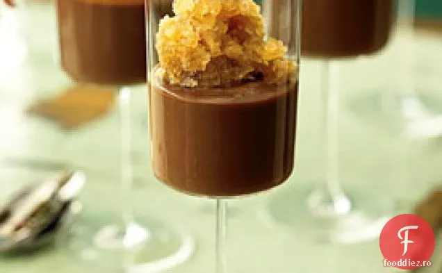 Natillas de ciocolată cu Granita de boabe de cafea