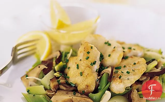 Saut Monkfish cu praz și Shiitakes