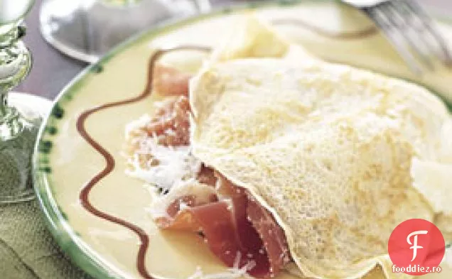 Clătite aurii cu Pecorino și Prosciutto