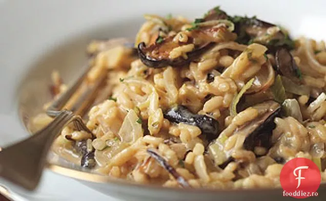 Risotto cu praz, ciuperci Shiitake și trufe