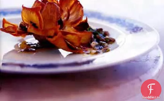 Flori crocante de anghinare cu Salsa Verde