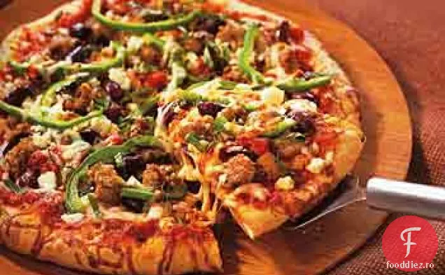 Cârnați picant și pizza Gorgonzola