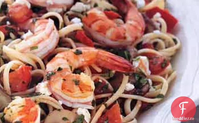 Linguine cu creveți și roșii de prune