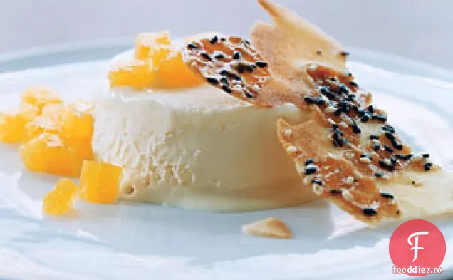 Semifreddo cu miere de flori sălbatice cu napolitane de susan cu miere