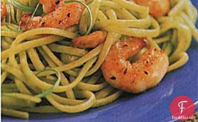 Linguine cu sos de Scallion și creveți sote