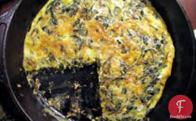 Cina In Seara Asta: Kale, Ceapa Si Cheddar Frittata