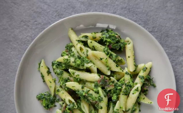 Penne Cu Verdeață Cremă Și Pancetta