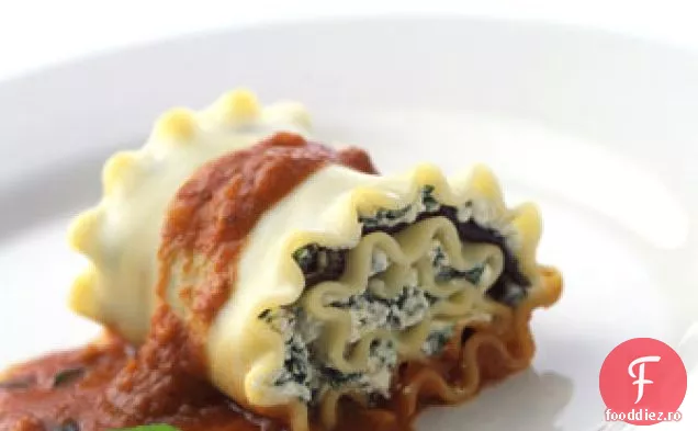 Spirale de lasagne de vinete și spanac