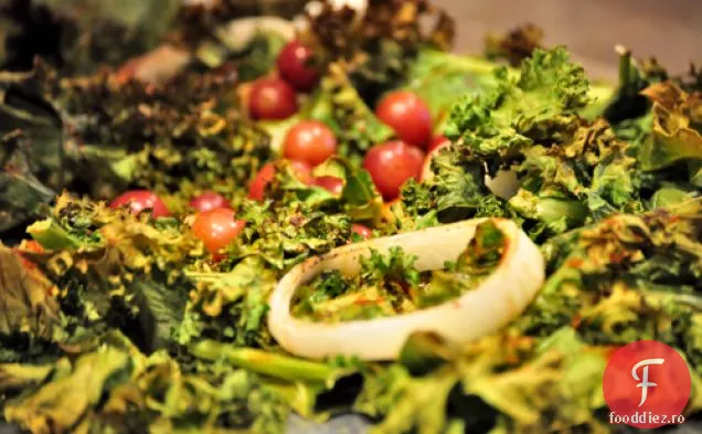 Chipsuri De Kale De Portocale De Sânge Cu Ceapă De Cireșe Caramelizate