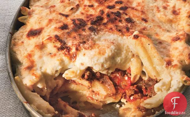 Pastitsio condimentat marocan cu miel și Feta
