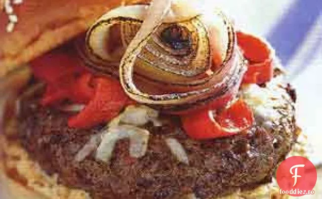 Burgeri de vită și Andouille cu brânză Asiago