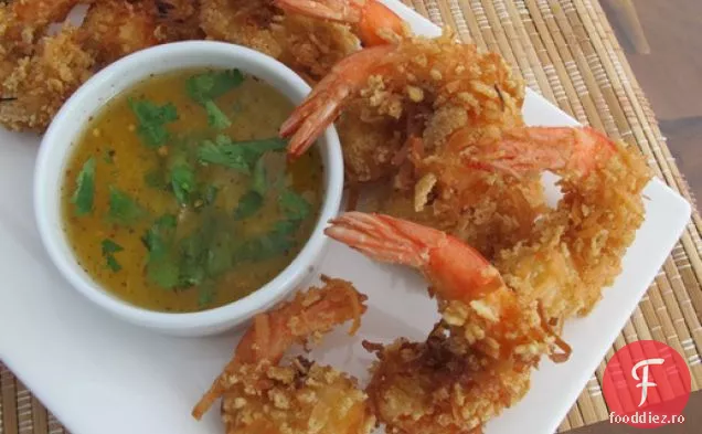 Crispy Rice Chex Creveți De Nucă De Cocos (Fără Gluten) Cu Ananas Picant-Chili Dip