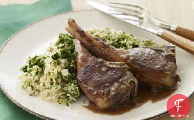 Cotlete De Miel Cu Pilaf De Orez Cu Spanac