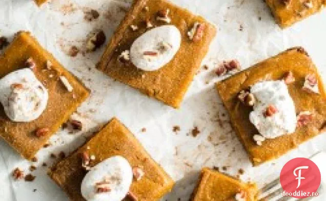 Pătrate vegane de plăcintă cu dovleac cu crustă Graham fără gluten