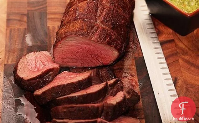 Ancho-Filet De Bizon Frecat Cu Sos Picant De Coriandru