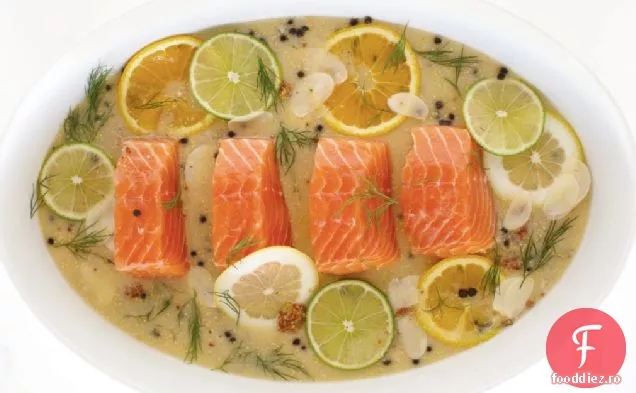 Rețetă De Somon Pocat Cu Citrice Cu Sos De Muștar Dijon