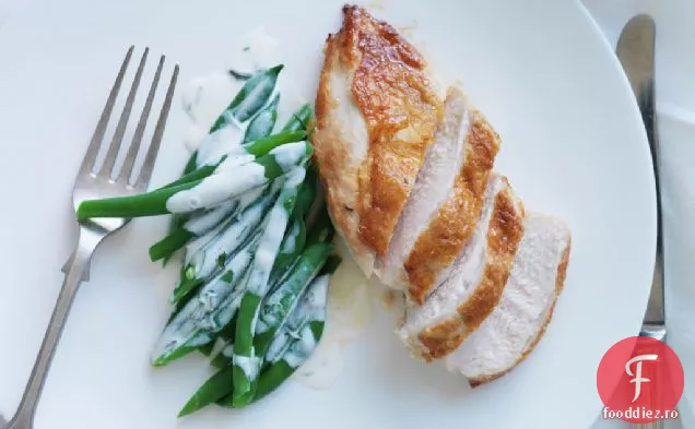 Puiul lui Graham Elliot cu fasole verde în zară-rețetă de pansament cu tarhon