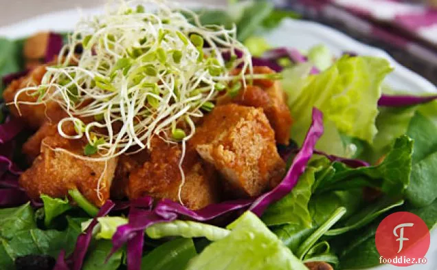 Tofu gătit lent în sos de grătar de ananas