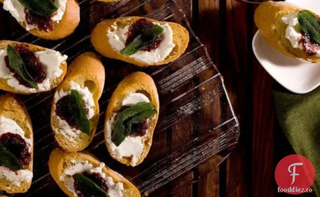 Crostini cu gem de smochine și brânză de capră