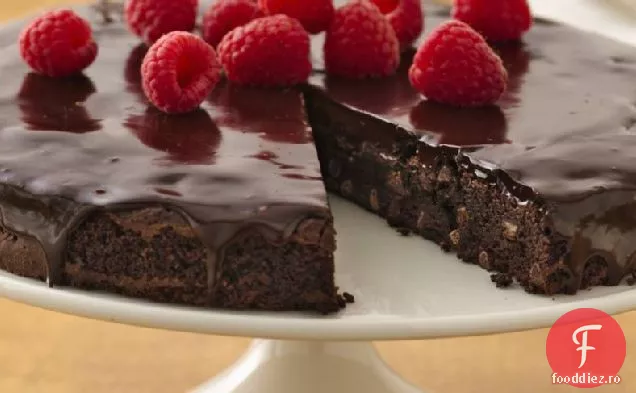 Tort de ganache Brownie fără Gluten cu zmeură