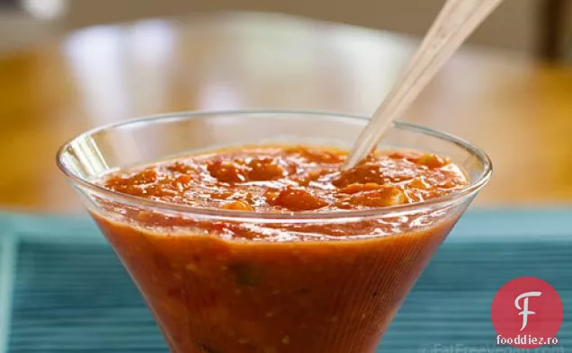 Gazpacho cu roșii prăjite și ardei
