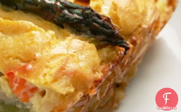 Quiche de sparanghel și ciuperci cu crustă de orez brun