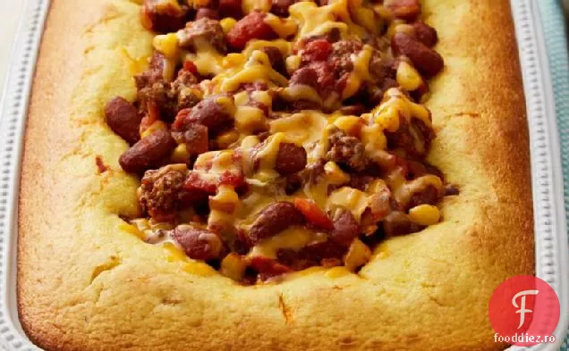 Caserola de Chili cu pâine de porumb