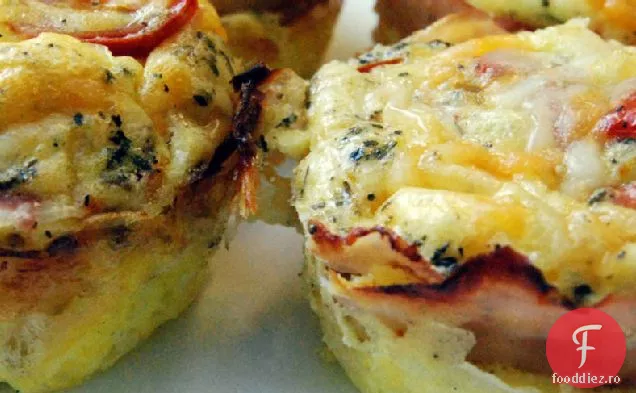 Frittatas cu ouă cu două brânzeturi-to-Go