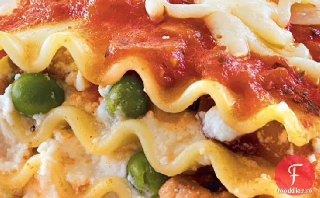 Panglici de lasagna de mazăre și ciuperci