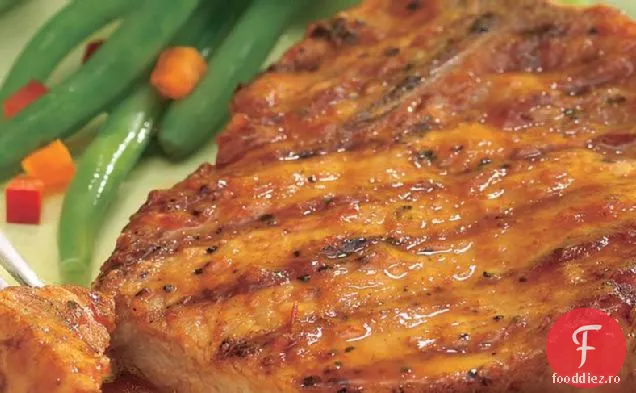 Cotlet de porc la grătar dulce și acru glazurat