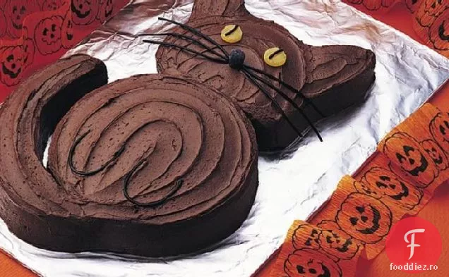 Tort De Pisică Neagră De Halloween
