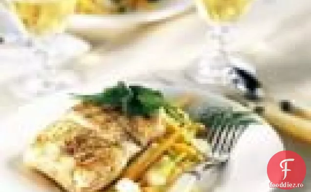 Halibut Pan-ars cu legume pentru copii saut