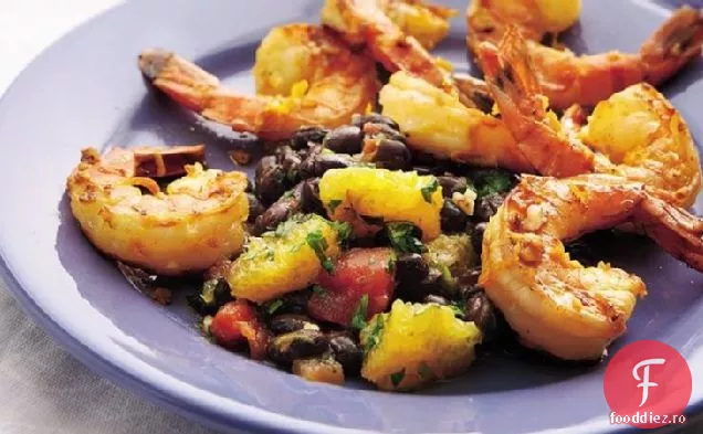 Creveți Calypso cu fasole neagră-Salsa de citrice