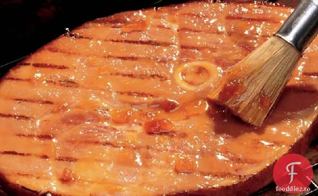 Friptură de șuncă la grătar cu sos de muștar