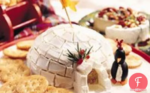 Igloo răspândit cu pinguini cremă de brânză